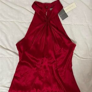 NWT Satin Red Halter Top